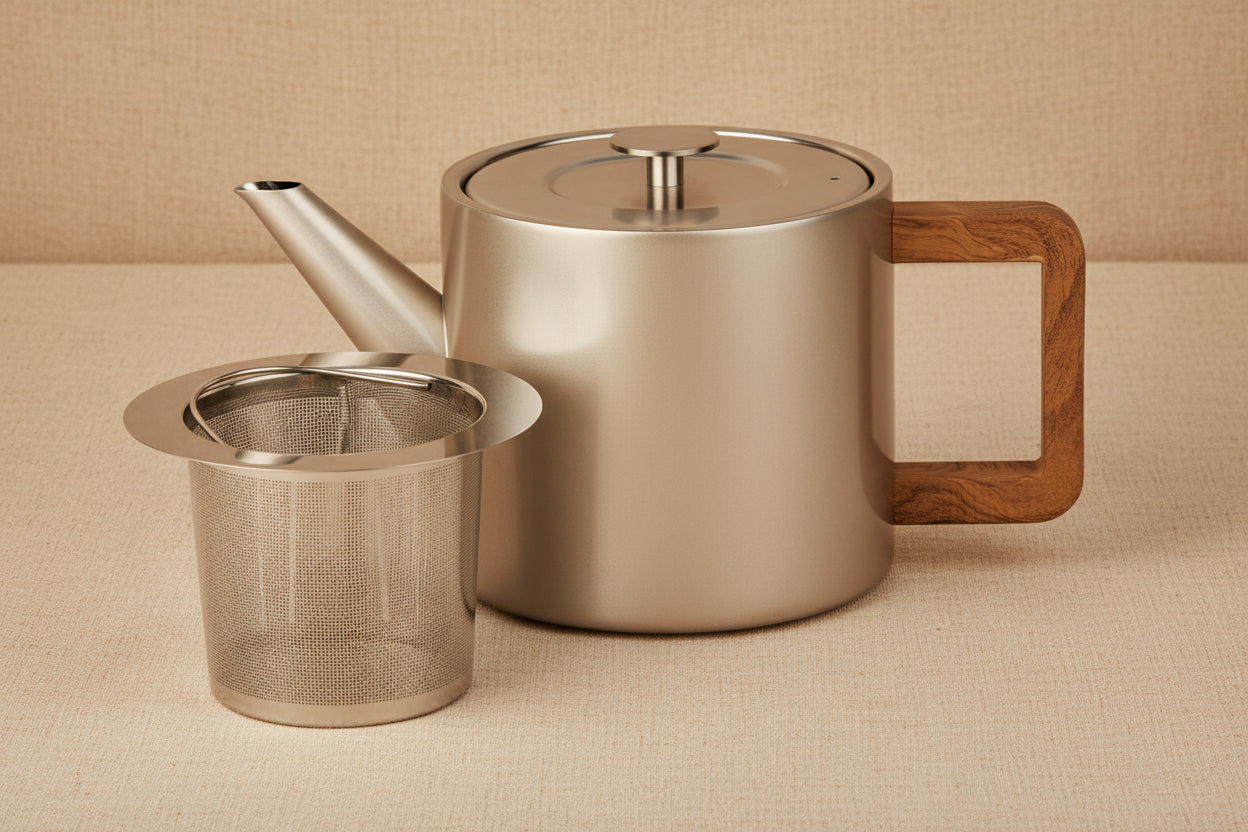 Narvik Dubbelwandige Theepot Champagne 1,1L