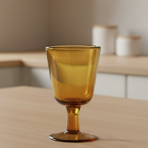 Iced-Tea Glas op voet - geel
