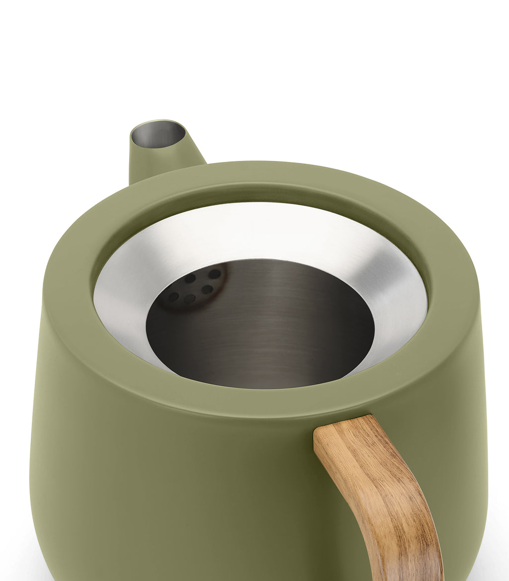 Facet theepot – Kaki groen