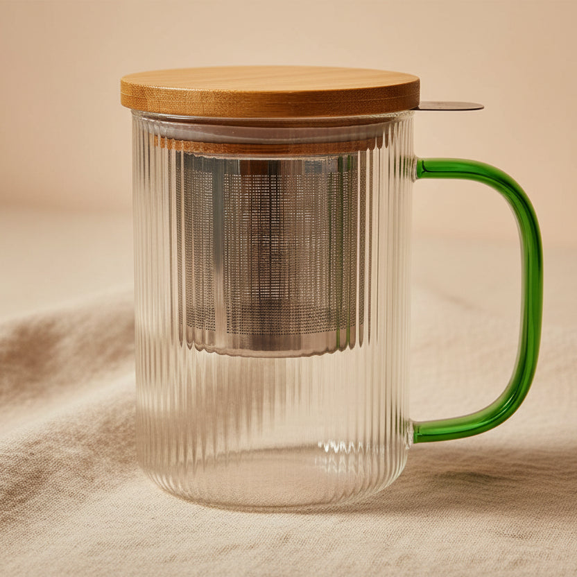 Karl - glazen theetas groen 475ml