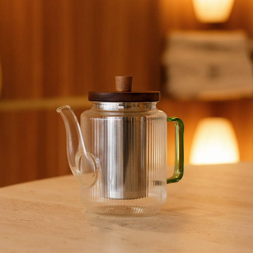 Glazen theepot Karl OGO 1200ml - Groen