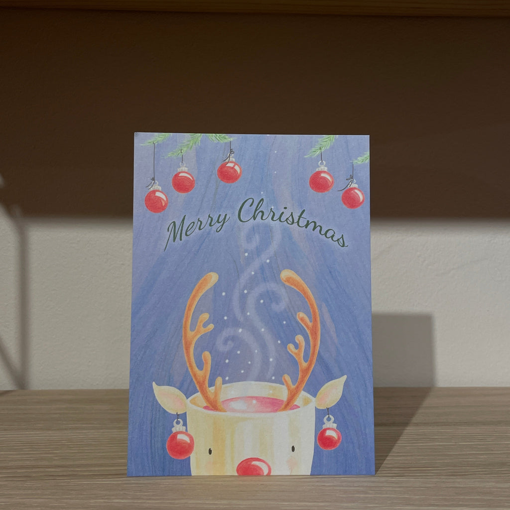 Rudolf's theetje Wenskaarten Kerstmis