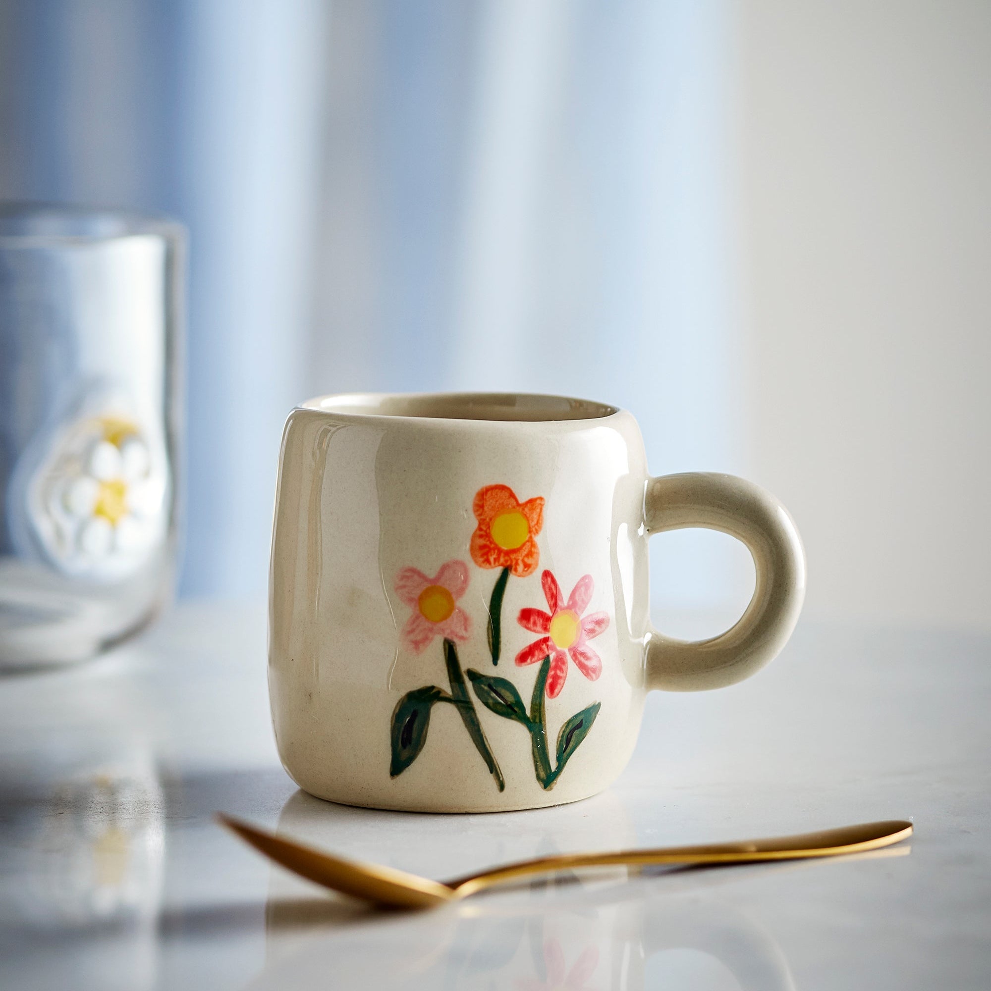 Millie kopje - crème met bloemetjes