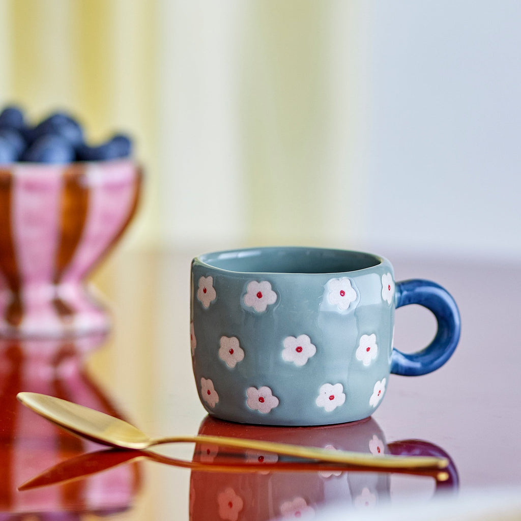 Nini kopje - blauw met bloemetjes