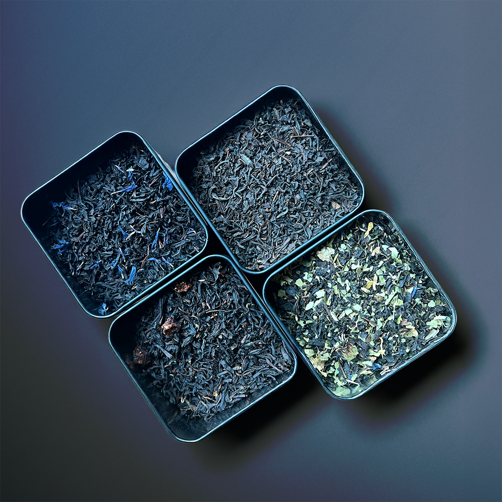 Giftbox 4 blikjes zwarte thee