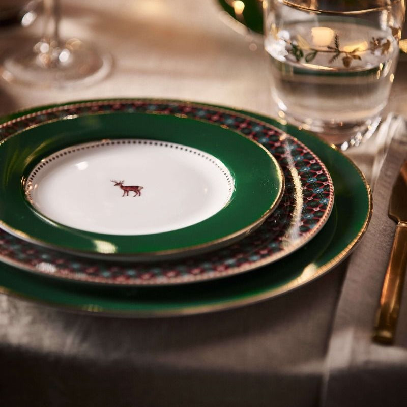 Love Birds Gebaksbord Donkergroen (17 cm)