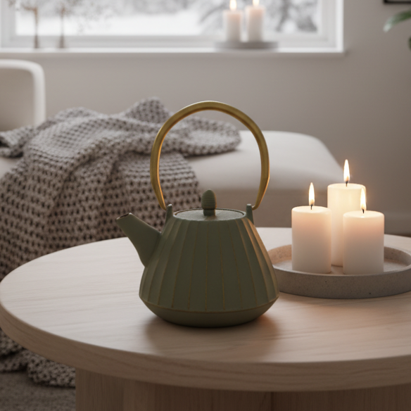 Gietijzeren theepot Coco 1 L Gold/greygreen