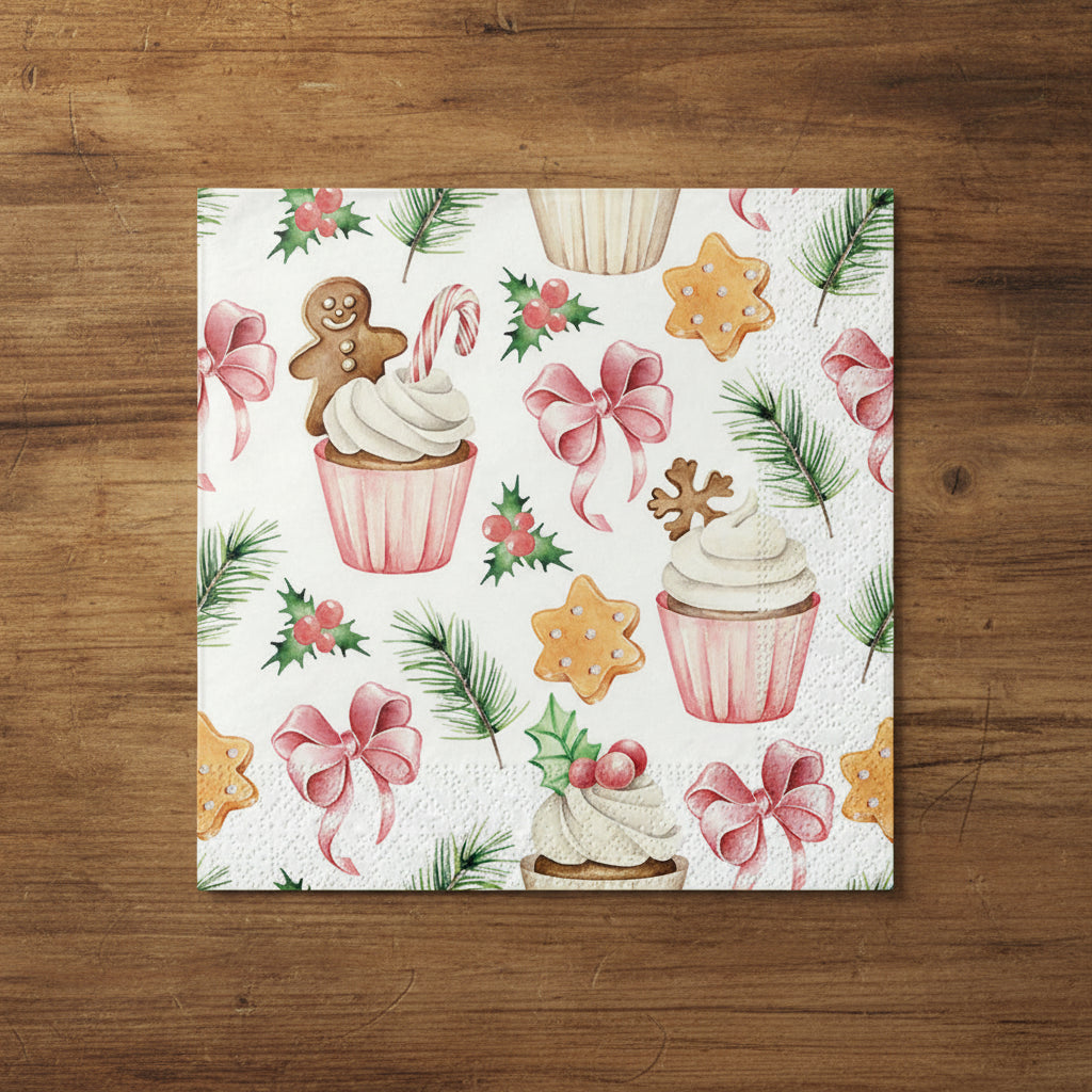 Servet Christmas sweets pink