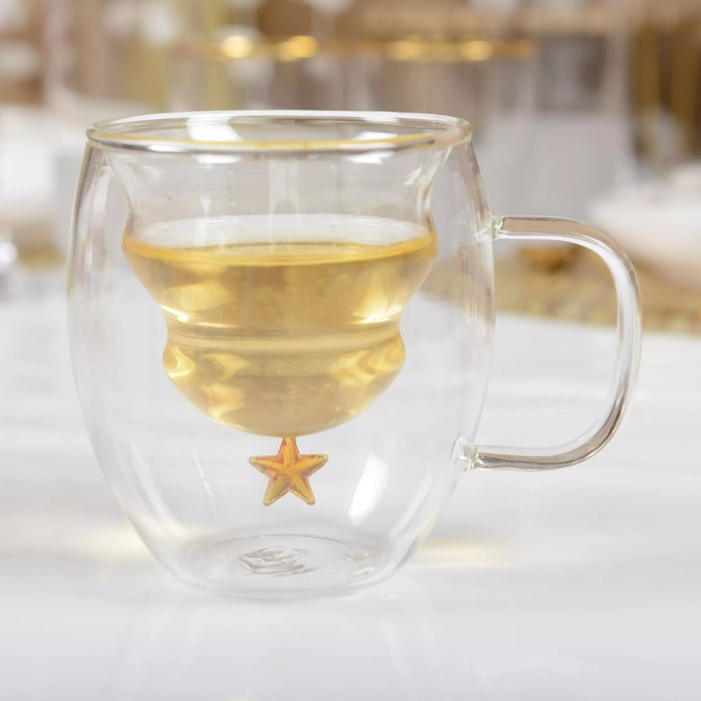 Double Wall Mugs Gold Star – Set van 2 (250 ml)