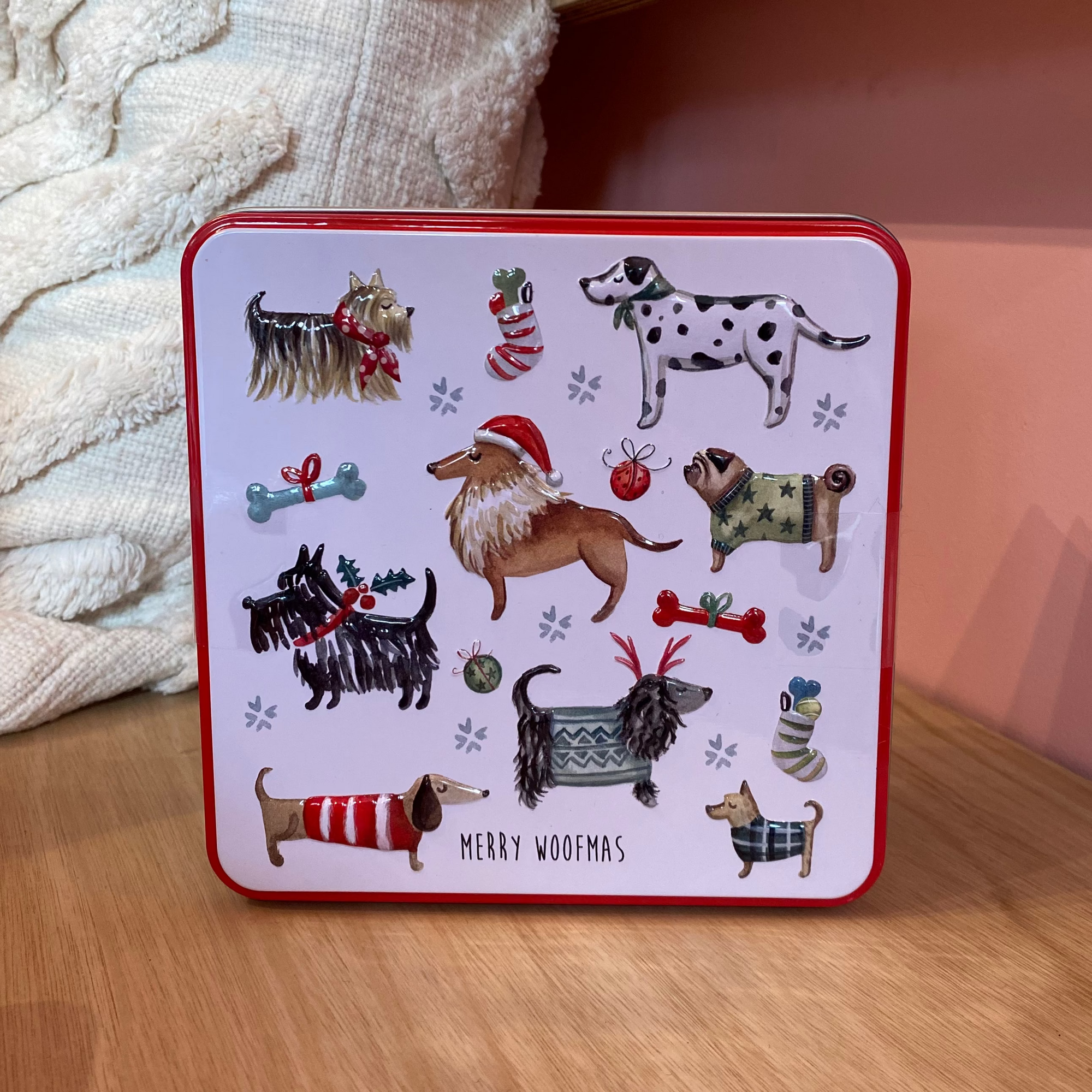 Tinnen Blik met koekjes - Merry Woofmas