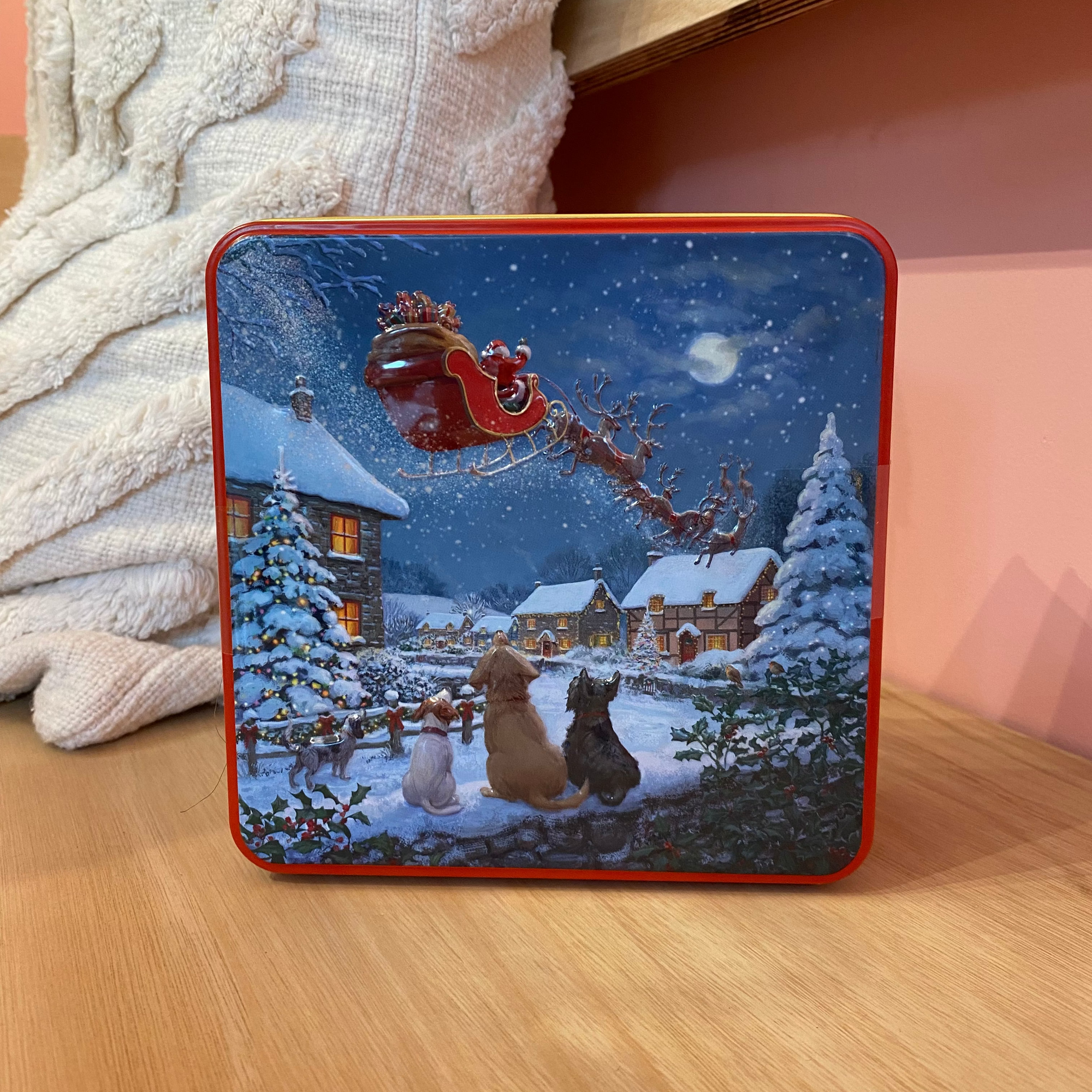 Tinnen Blik met koekjes - Dogs on Santa Watch