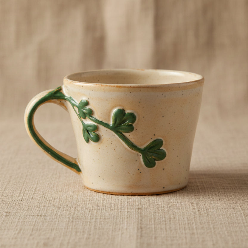 Loua mok met witte bloem