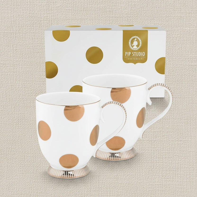 Dot Delight – Set van 2 porseleinen mokken