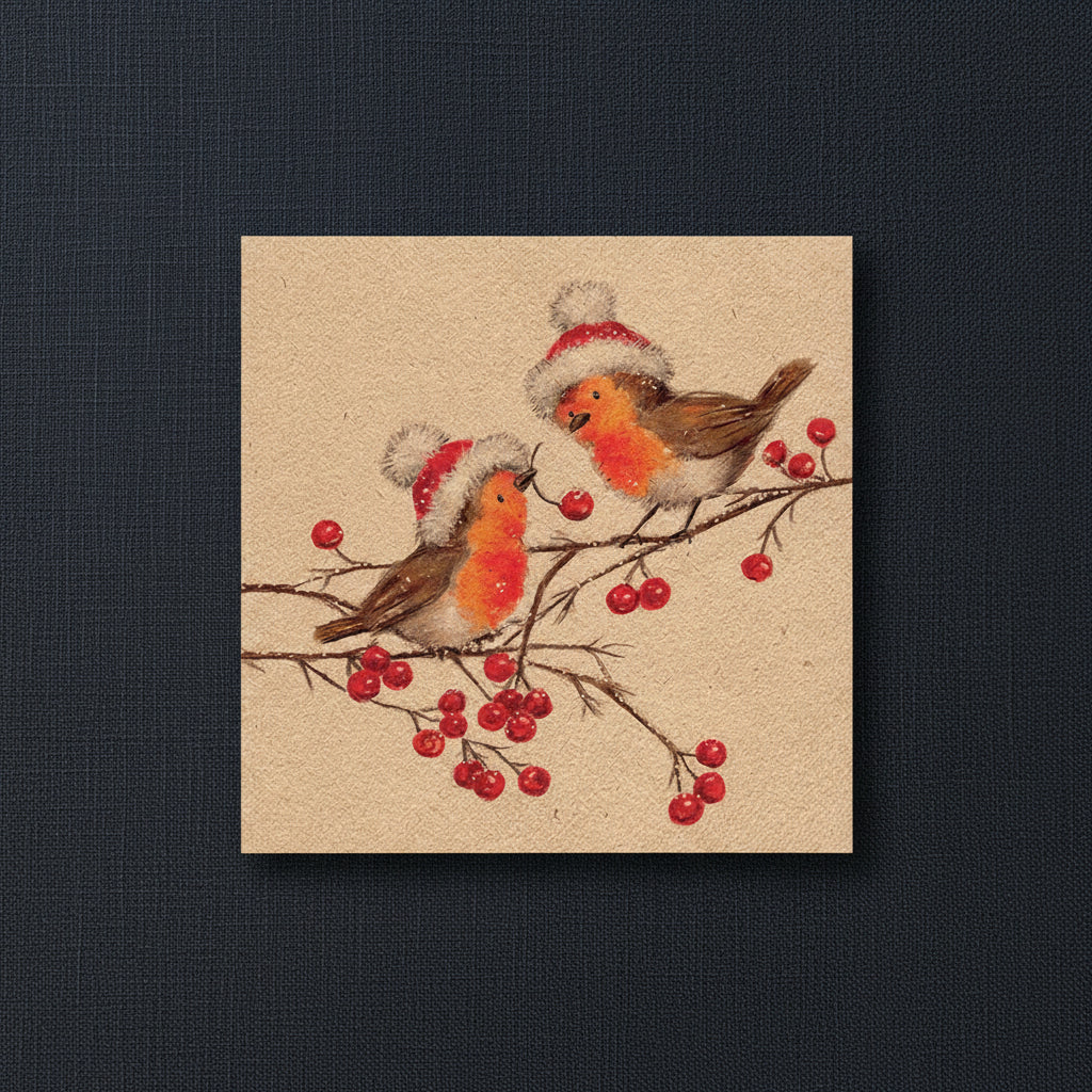 Servet Christmas Robins Recycled