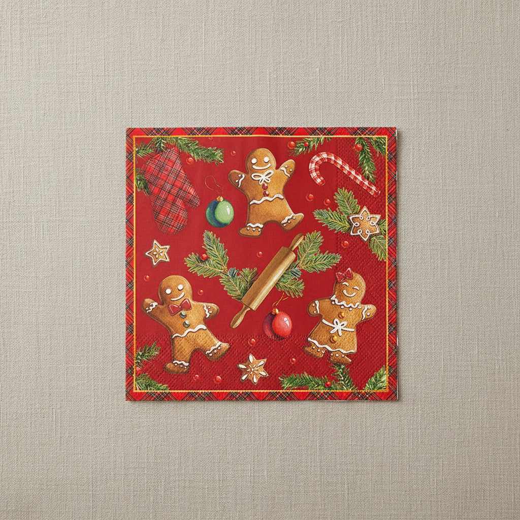 Servet Gingerbread cookies red