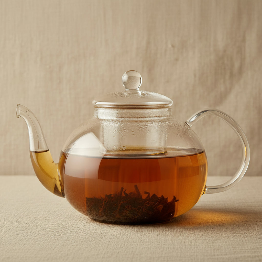 Image of Glazen theepot met filter 1L