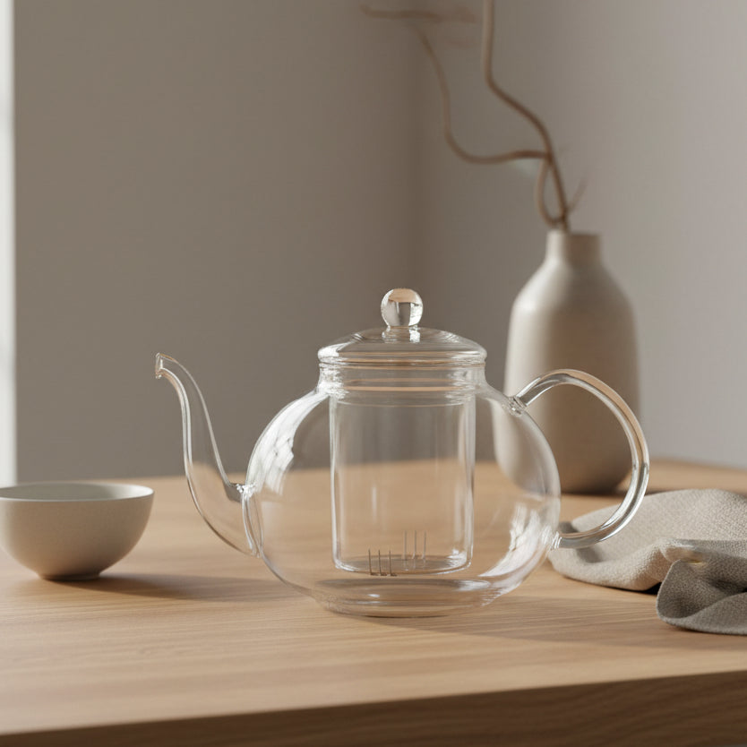 Image of Glazen theepot met filter 1L