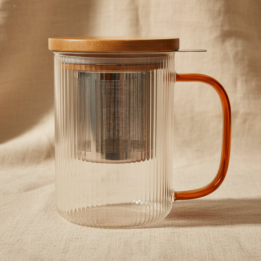 Karl - glazen theetas amber 475ml